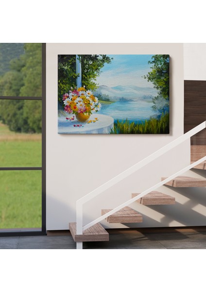 Yaz Deniz Manzarası Yağlıboya Görünüm Dekoratif Kanvas Duvar TABLOSU-3498 indirimleri