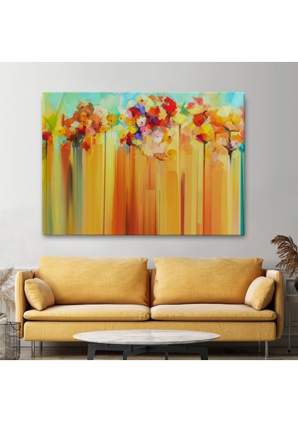 Soyut Çiçekler Yağlıboya Görünüm Dekoratif Kanvas Duvar TABLOSU-3541 fiyatları