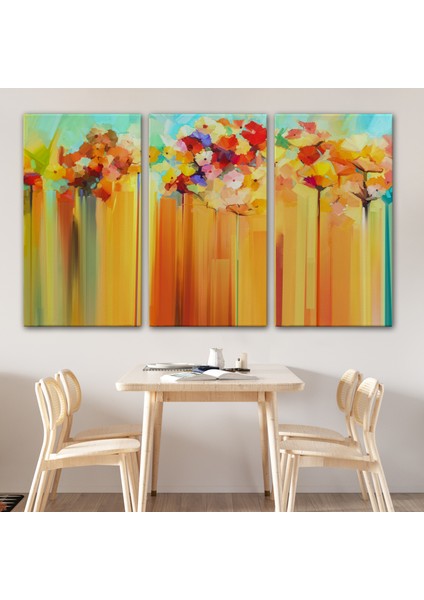 Soyut Çiçekler Yağlıboya Görünüm Dekoratif Kanvas Duvar TABLOSU-3541 modelleri