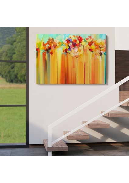 Soyut Çiçekler Yağlıboya Görünüm Dekoratif Kanvas Duvar TABLOSU-3541 indirimleri