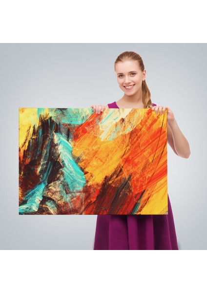 Fütüristik Soyut Görünüm Dekoratif Kanvas Duvar TABLOSU-3560 fırsatları