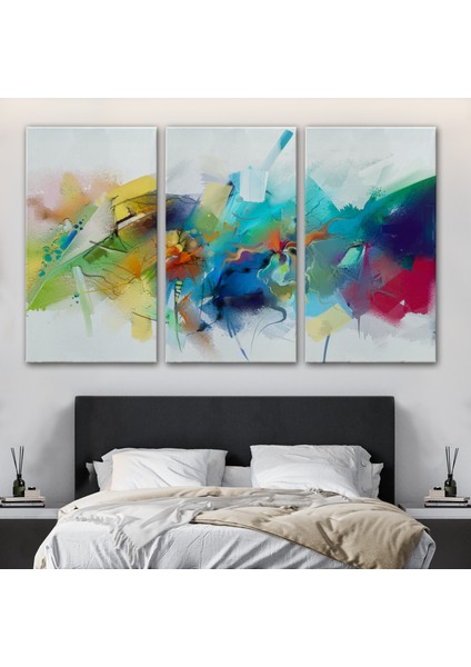 Soyut Fırça Darbeleri Ile Yağlıboya Görünüm Dekoratif Kanvas Duvar TABLOSU-3561 modelleri