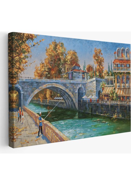 Soçhi Nehri Rusya Yağlıboya Görünüm Dekoratif Kanvas Duvar TABLOSU-3605