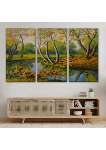 Nehir Manzaralı Yağlıboya Görünüm Dekoratif Kanvas Duvar TABLOSU-3617 modelleri