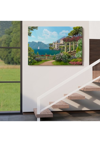 Italya Deniz Manzaralı Yağlıboya Görünüm Dekoratif Kanvas Duvar TABLOSU-3576 indirimleri