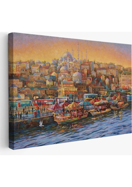 Eminönü Balıkçı Tekneleri Yağlıboya Görünümlü Kanvas TABLO-3598