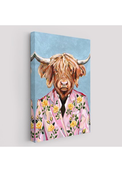 Pembe Ceketli Boğa Duvar TABLOSU-6350