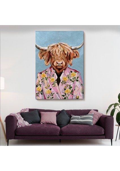 Pembe Ceketli Boğa Duvar TABLOSU-6350 fiyatları