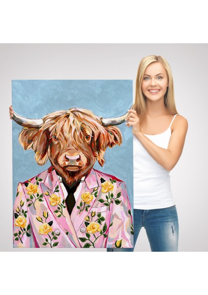 Pembe Ceketli Boğa Duvar TABLOSU-6350 modelleri