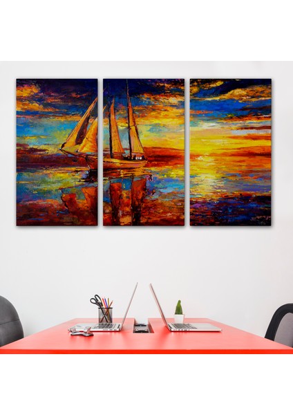 Deniz ve Yelkenli Manzarası Yağlıboya Görünüm Dekoratif Kanvas Duvar TABLOSU-3708 modelleri