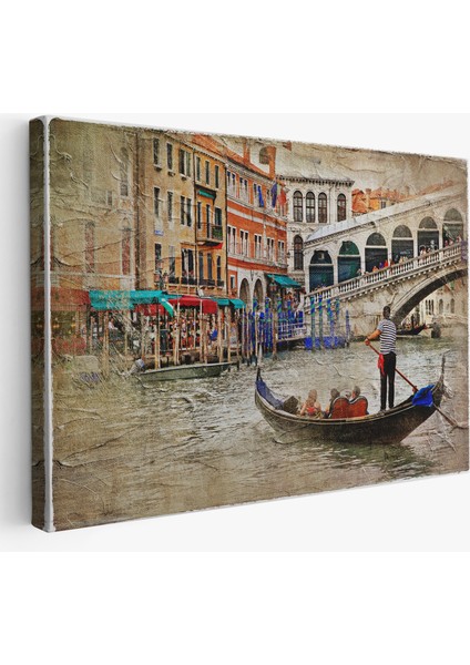 Venedik Kanalları Yağlıboya Çalışması Dekoratif TABLO-3427