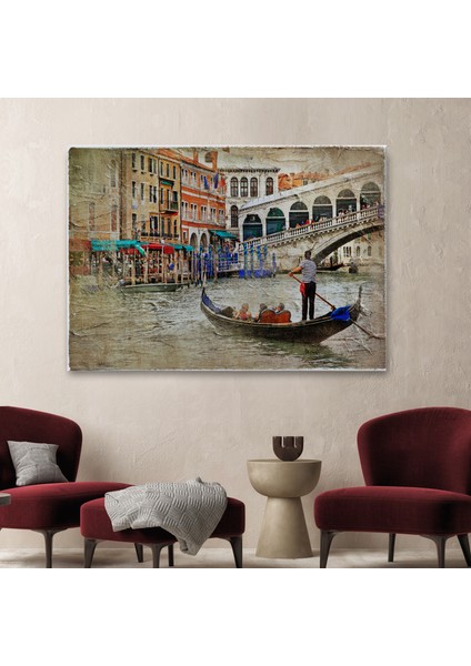 Venedik Kanalları Yağlıboya Çalışması Dekoratif TABLO-3427 fiyatları