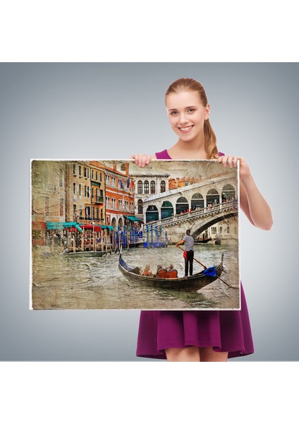 Venedik Kanalları Yağlıboya Çalışması Dekoratif TABLO-3427 fırsatları
