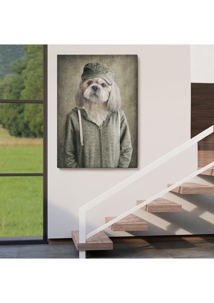 Köpek Kafalı Insan Kanvas TABLO-4994