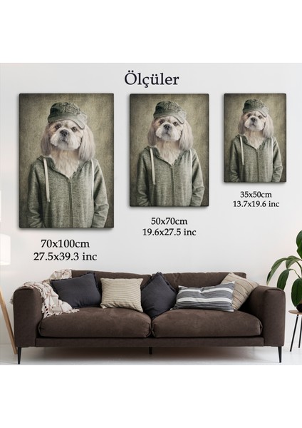 Köpek Kafalı Insan Kanvas TABLO-4994