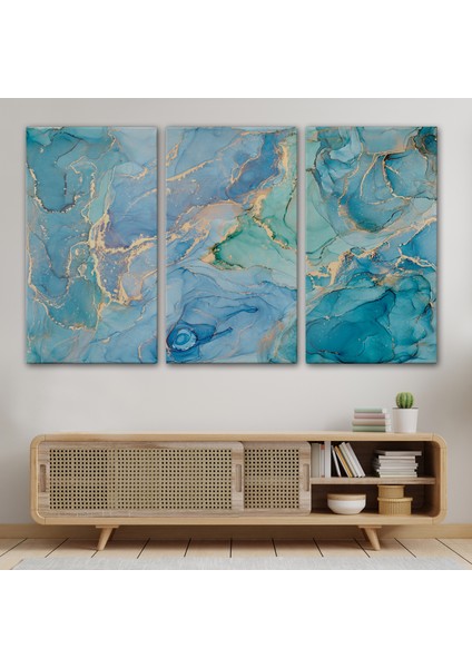 Mürekkep ve Alkol Elementleri ile Mermer Deseni Verilmiş Kanvas TABLO-5050 modelleri