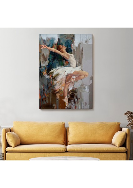 Beyaz Elbiseli Bale Yapan Güzel Kız Duvar TABLOSU-6077 fiyatları