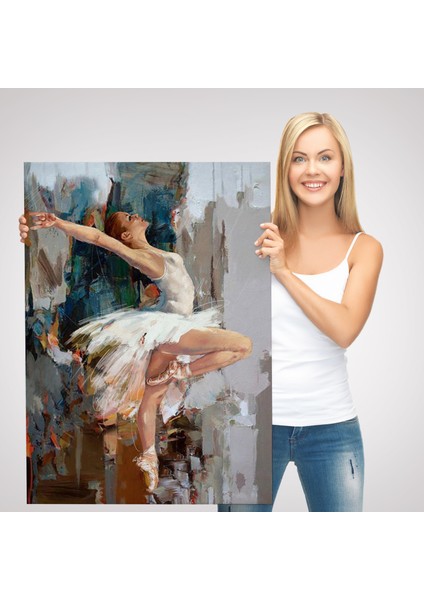 Beyaz Elbiseli Bale Yapan Güzel Kız Duvar TABLOSU-6077 modelleri