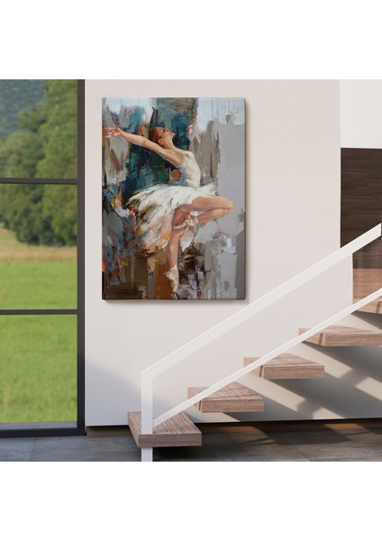 Beyaz Elbiseli Bale Yapan Güzel Kız Duvar TABLOSU-6077 fırsatları