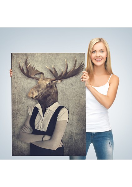Geyik Kafalı Insan Kanvas TABLO-4984 modelleri