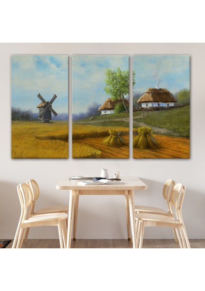 Ukrayna Köy Manzarası Yağlıboya Görünüm Dekoratif TABLO-3712 modelleri
