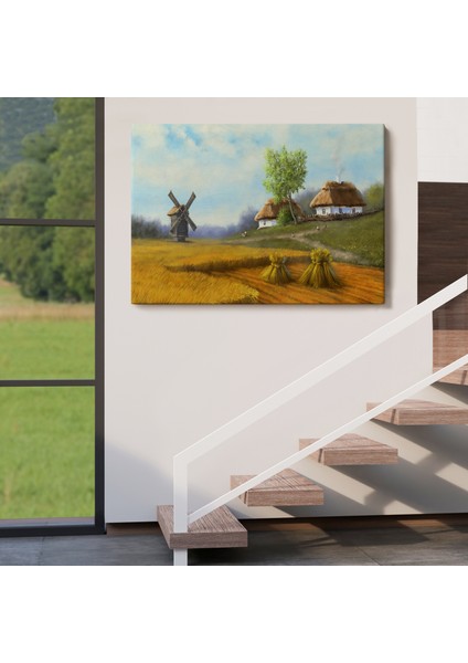 Ukrayna Köy Manzarası Yağlıboya Görünüm Dekoratif TABLO-3712 indirimleri