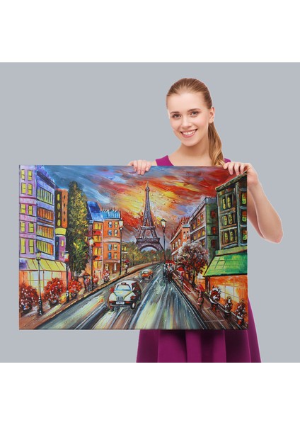 Eyfel Kulesi Manzaralı Yağlıboya Görünüm Dekoratif Kanvas Duvar TABLOSU-3726 fırsatları