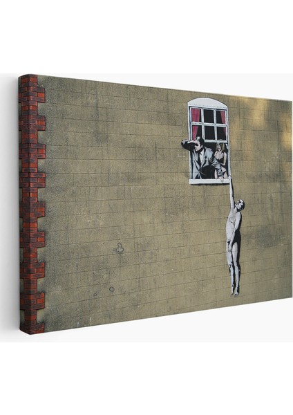Banksy, Kocası Tarafından Basılan Kadın Kanvas TABLO-5093