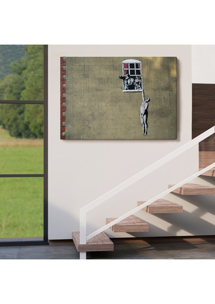 Banksy, Kocası Tarafından Basılan Kadın Kanvas TABLO-5093 indirimleri