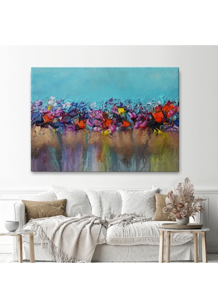 Renkli Akrilik Boyaların Akma Anı Kanvas TABLOSU-5048 fiyatları