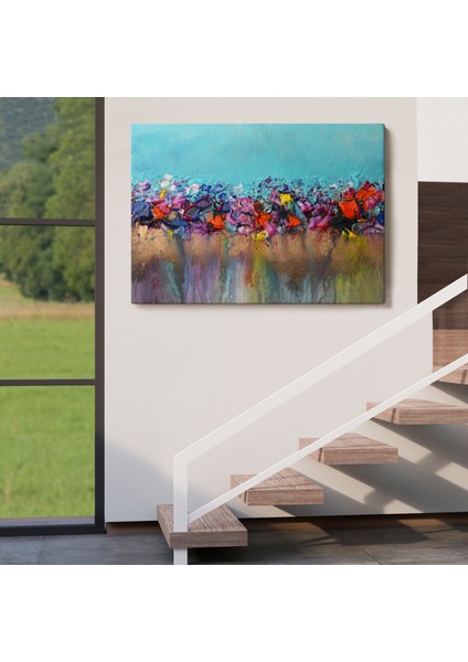 Renkli Akrilik Boyaların Akma Anı Kanvas TABLOSU-5048 indirimleri