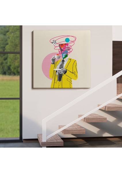 Çizgi Roman Kahramanı Kahvesini Yudumluyor Pop Art Kanvas TABLO-5066 fırsatları