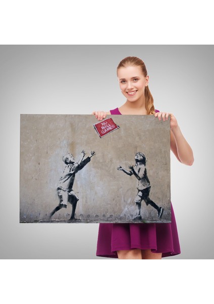 Banksy Stencil'in Top Oyunları Yok Isimli Eseri Kanvas TABLO-5006 fırsatları