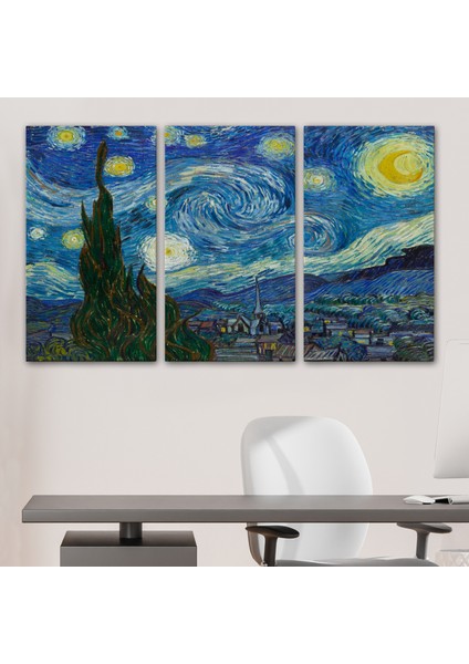 Vincent Van Gogh, Yıldızlı Gece Kanvas TABLOSU-5165