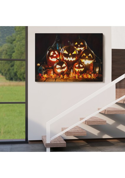 Cadılar Bayramı Korkunç Kabak Kanvas Dekoratif Duvar TABLOSU-5203 indirimleri