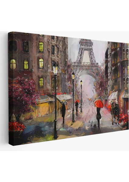 Eyfel Manzarası Yağlıboya Görünüm Dekoratif Kanvas Duvar TABLOSU-3545