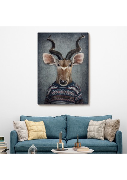 Antilop Kafalı Insan Kanvas TABLO-4996 fiyatları