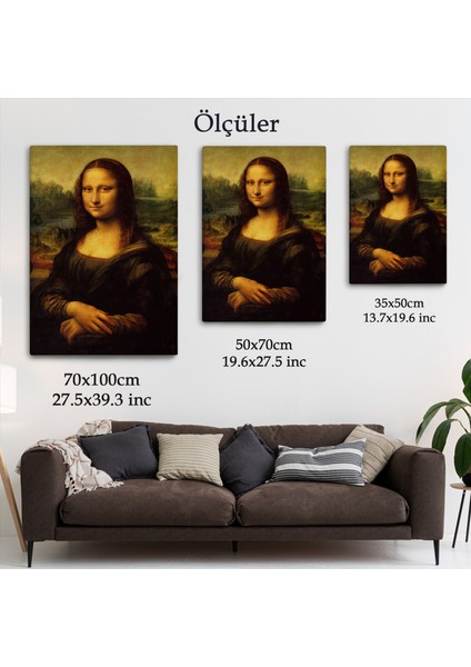Leonardo Da Vinci'nin Ünlü Eseri Mona Lisa Kanvas TABLOSU-5126 indirimleri