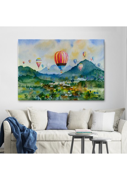 Kapadokya Hava Balonları Yağlıboya Görünüm Dekoratif Kanvas Duvar TABLOSU-3747 fiyatları