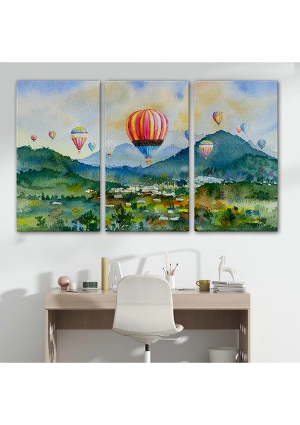 Kapadokya Hava Balonları Yağlıboya Görünüm Dekoratif Kanvas Duvar TABLOSU-3747 modelleri