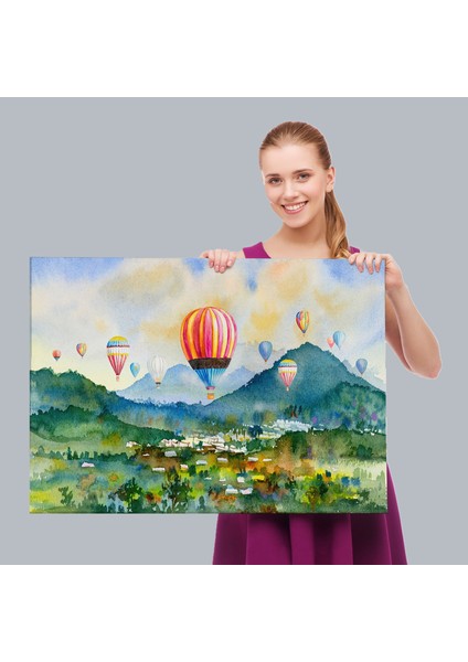 Kapadokya Hava Balonları Yağlıboya Görünüm Dekoratif Kanvas Duvar TABLOSU-3747 fırsatları