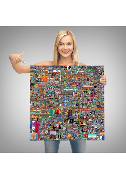Reddit R/place Kanvas Tablo, Elraenn Twitch Kanvas Tablo, Reddit Savunma Hattı Kanvas TABLO-5173 modelleri