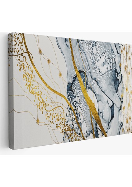 Mavi ve Altın Sarısı Renklerınde Soyut Modern Kanvas TABLO-5033
