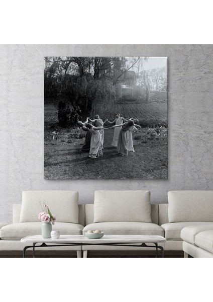 Vintage Kadınlar Dans Ediyor Kanvas Tablo, Gotik Ev Dekorasyonu, Ritüel Daire DANSI-5334 fiyatları
