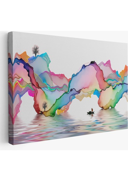 Soyut Mürekkep Sanatı Dekoratif Kanvas Duvar TABLOSU-3680