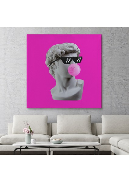 Piksel Gözlüklü David'in Kafasının Alçı Heykeli Kanvas Tablo, Pop ART-5064 fiyatları