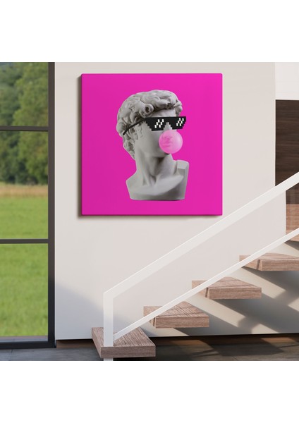 Piksel Gözlüklü David'in Kafasının Alçı Heykeli Kanvas Tablo, Pop ART-5064 fırsatları