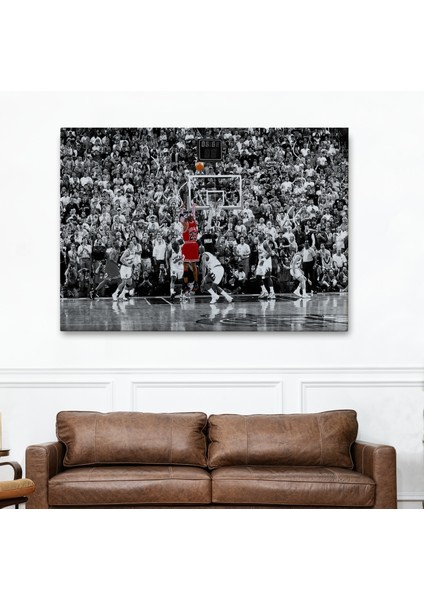 Michael Jordan Maç Sonu Şutu Kanvas Tablo, Chicago Bulls NBA-5088