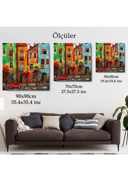 Renkli Hollanda Evleri Kanvas TABLO-5865 indirimleri