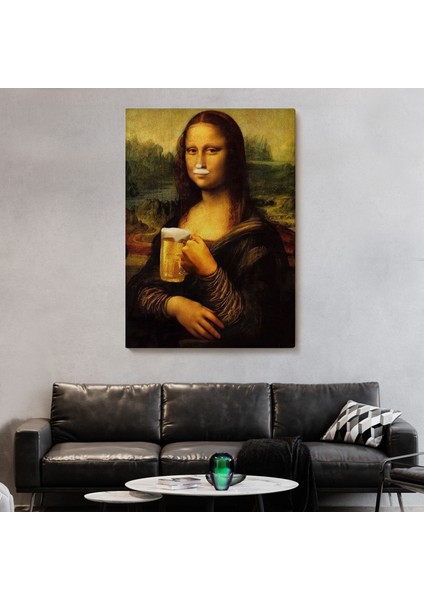 Bira Içme Mona Lisa Kanvas Tablo, Olağandışı Mona Lisa Kanvas TABLO-5219 fiyatları